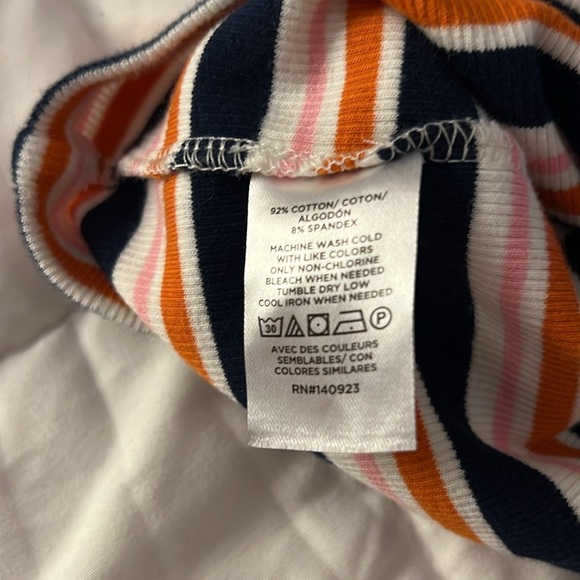 LOFT Boatneck Pink,orange and navy stripe - size XL - Picture 6 of 6